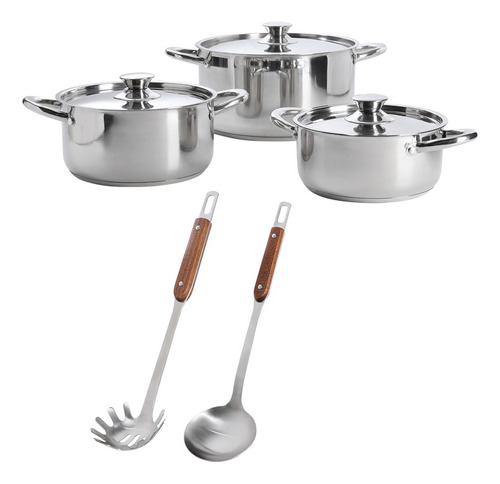 Set Bateria De Cocina 8 Piezas Acero Inoxidable Coc12