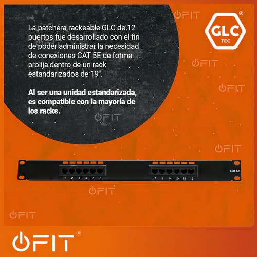 Patchera Patch Panel De 24 Puertos Glc Cat 5e Rj45