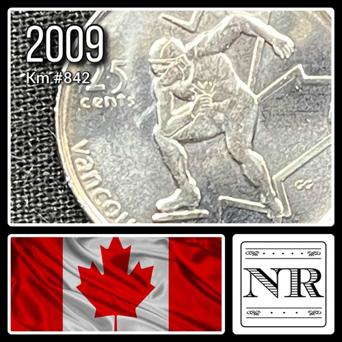 Canada - 25 Cents - Año 2009 - Km #842 - Speed Skating