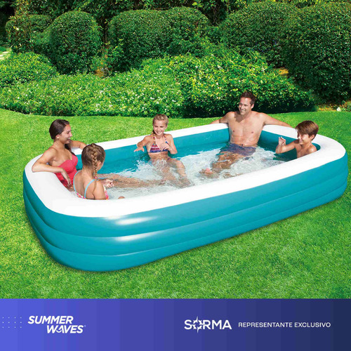 Imagen 3 de 6 de Pileta Familiar Inflable Rectangular Summer Waves 1030 Litro