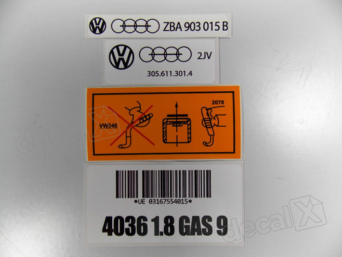 Adesivos Etiquetas De Advertência Tampa Valvula Motor 1.8 Gasolina Volkswagen Kit 18gas Frete Fixo Fgc