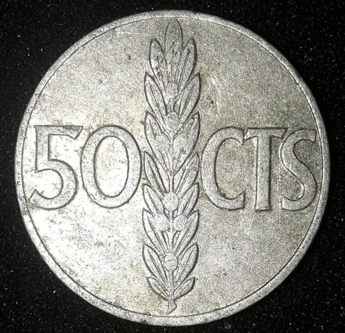 Moeda 50 Cêntimos Ano 1966 Espanha