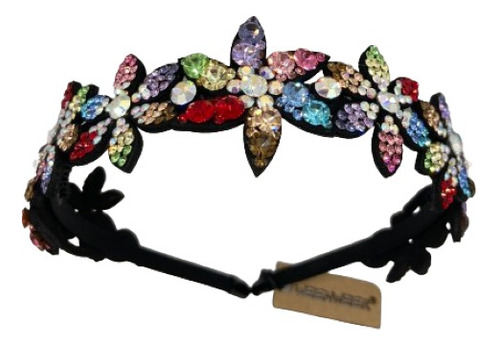 Diadema Coreana Flores Brillos Multicolor Premium Moda (6pz)