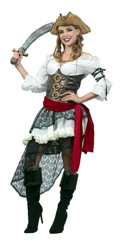Disfraz Vestido Pirata Mujer Halloween Fiesta Terror