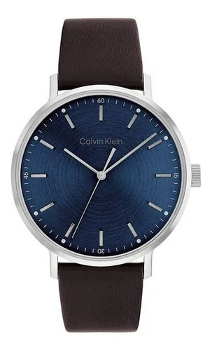 Reloj Calvin Klein Modern Para Hombre 25200052 Color De La Malla Negro Color Del Bisel Plateado Color Del Fondo Azul