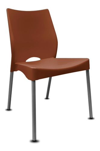 Silla Malba Apilable Plastica Hogar Comedor Interior Exterior Jardin Quincho Salon Club Resto 