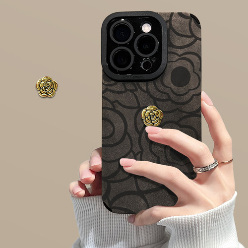 Funda 3d Camelia Bracelet 15 Pro 14 Suede 13 Pre Para iPhone