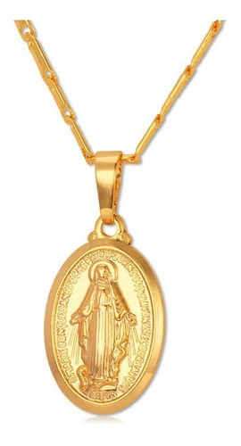 Collar Unisex Medalla Virgen María Aleación Cobre