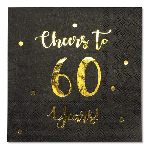 Servilletas De Coctel Cheers To 60 Years | Feliz Cumpleaño