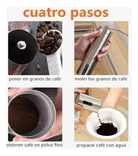 Molinillo De Café Manual Autopropulsado De Acero Inoxidable