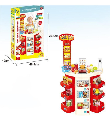 Juego Cocina Niños, Comida Rápida, Luz, Sonido Y Accesorios