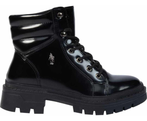 Botas Hicker Charol Sintetico Agujetas 1177703 Dama