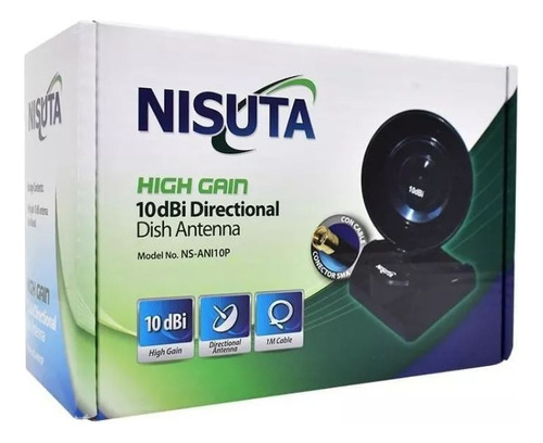 Antena Radar Wi-fi Nisuta 10 Dbi Ganancia, Alcance 40 Metros