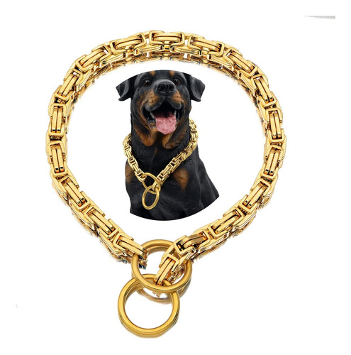 Collar De Perros De 12 Mm Byzantine Cadena De Metal De Metal