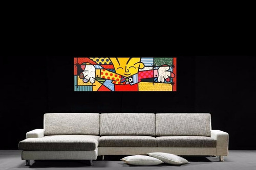 O Abraço -the Hug - Romero Britto - 40x105cm - Frete Grátis!