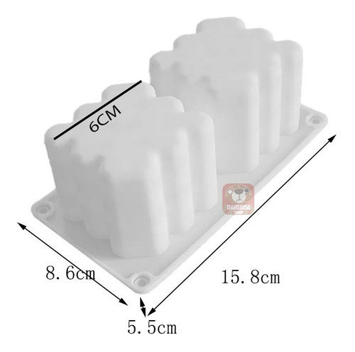 Imagen 2 de 6 de Molde Silicona 2 Cubo Burbuja Corazones Vela Jabon Belgrano