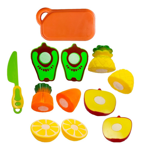 Kit Corta Frutas E Legumes - 07 Peças Frutinhas De Cortar