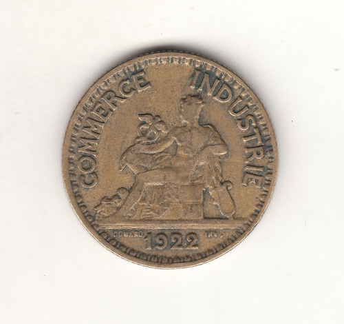Moneda Francia 2 Francs 1922 Camara De Comercio (c85)