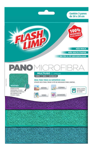 Pano Microfibra Multiuso FLP6742 3 unidades Flash Limp