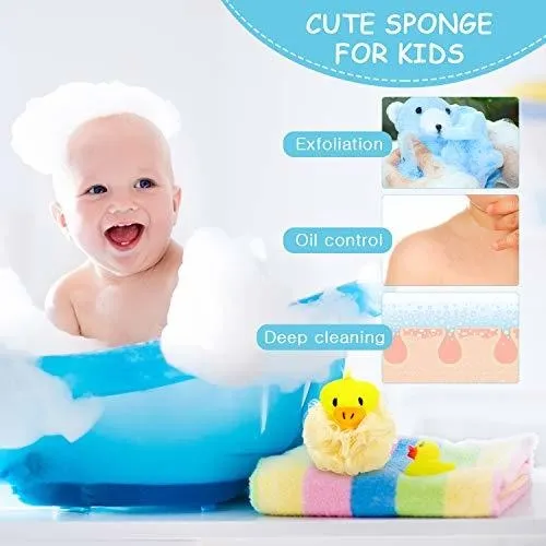 Esponja De Baño De 4 Piezas Con Forma De Animal, Bonita Espo