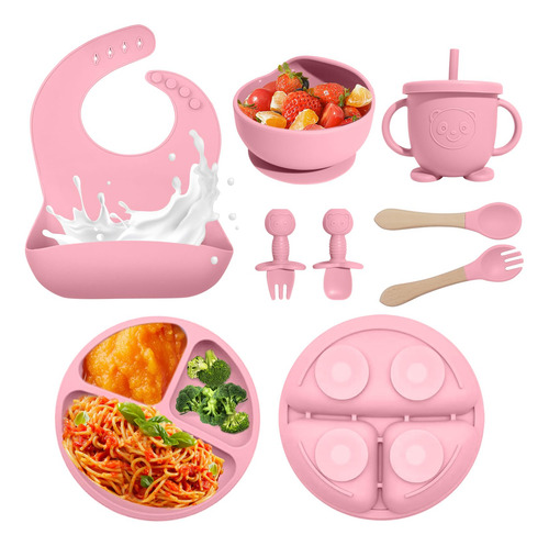 Set De Alimentación Para Bebés Catvegue De Silicona, 8 Pieza