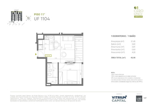 Imagen 2 de 18 de Venta Apartamento 1 Dormitorio Aguada 01 Libertador