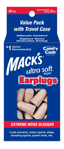 Mack's Tapones Para Los Oídos De Espuma Ultra Suave, 30 Par