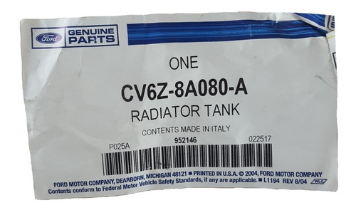 Cv6z-8a080-a Deposito De Refrigerante Focus Escape Transit