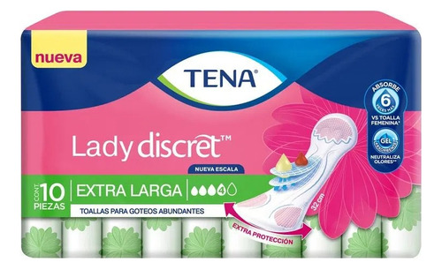 Tena Lady Discret Extra Larga, 10 Piezas