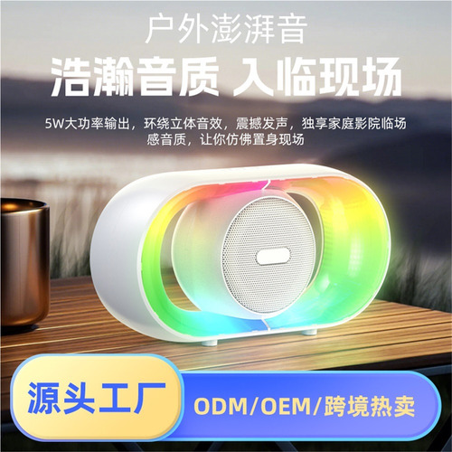 Altavoz Bluetooth Con Luz Nocturna Y Ambiente De Escritorio