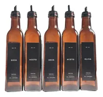 Comprar Set X5 Aceiteras Ambar Etiq Negra Cuadradas 250cc Tiendamama