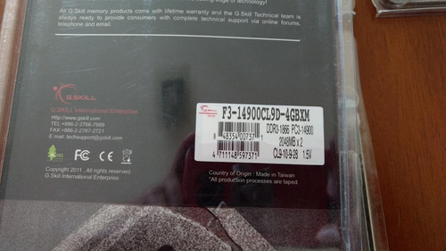 Imagem 3 de 3 de Memória Gamer Gskill Ripjawsx 2x2gb 1866mhz Corsair Kingston