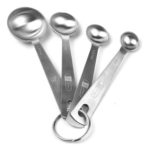 Conjunto De Colheres Medidoras Profissional 4 Pcs James F Cor Inox