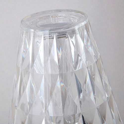 Lampara De Mesa Efecto Cristal Usb Recargable 3 Modos De Luz Color de la estructura Blanca