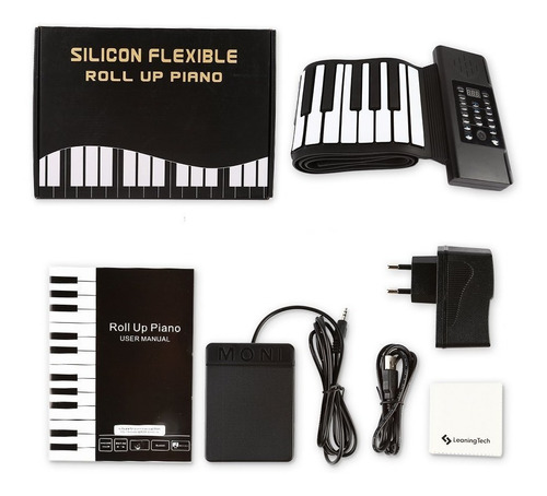 Imagen 2 de 9 de Teclado Midi Flexible Piano Roll-up Portátil 88 Teclas Usb