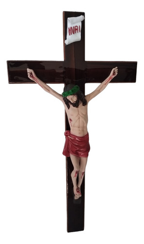 Cruz De Madera Pared, De Resina, Crucifijo Cristo 