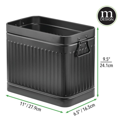 Cepillo De Inodoro Compacto De Metal, Cubo De Basura Rectang