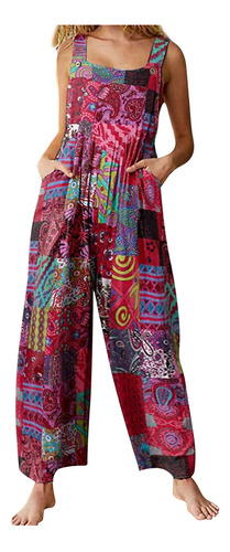 Pantalones Con Tirantes Para Mujer De Estilo Étnico Y Moda