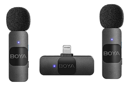 Imagen 10 de 10 de Kit 2 Microfonos Inalambrico P/ iPhone Lightning Boya By-v2