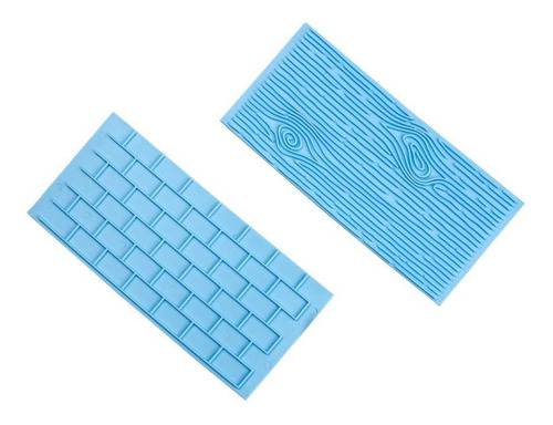 Kit Marcadores Texturizados De Decoração 6,9x14,7x0,4cm 2un Cor Azul Textura