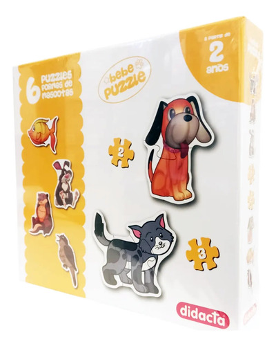 Juego Rompecabezas Con Formas Mascotas 6 Animales Didacta