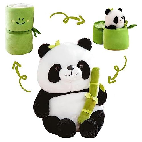 Panda Lindo De Peluche De 12  Bambú, Juguete De Panda ...
