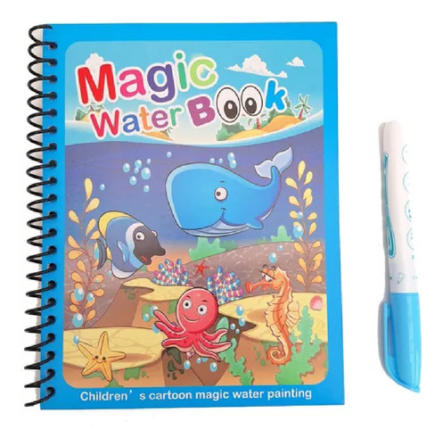 Libro Mágico Para Colorear Con Agua Diseño Animales Del Mar