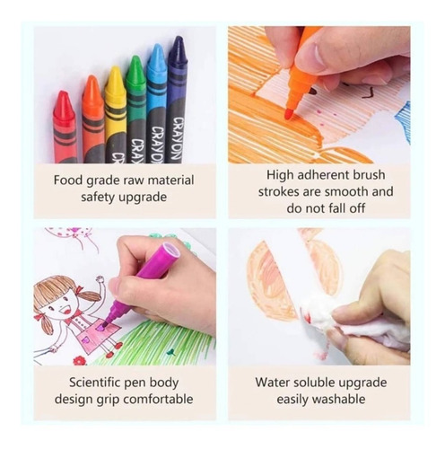 Imagen 5 de 9 de Set De Arte 180 Piezas Lápices Para Colorear + Maleta Madera