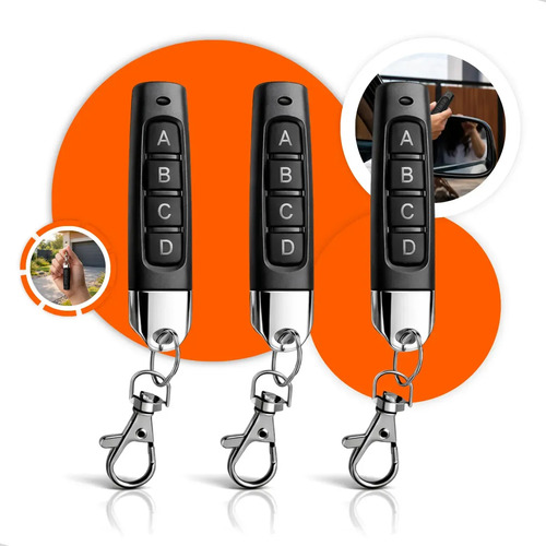 Kit 3 Controle Remoto Universal 4 Botões Para Portão Eletrônico Automatico Alarme Cerca Elétrica 433mhz Pro Brindes