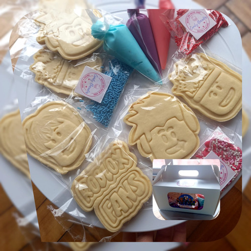 15 Unidades Del Kit De Tres Galletas Para Decorar Con Glase.