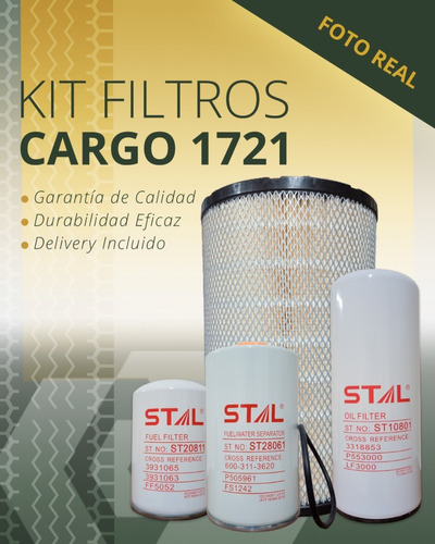 Kit De Filtros Cargo 1721 51725 / 47052 / 33390