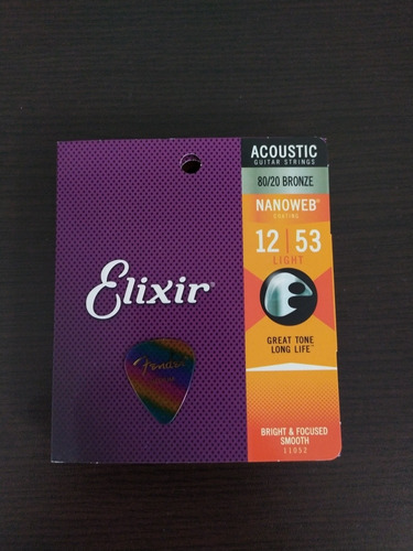Cuerdas Elixir Nanoweb 80/20 Bronze Guitarra Acustica 