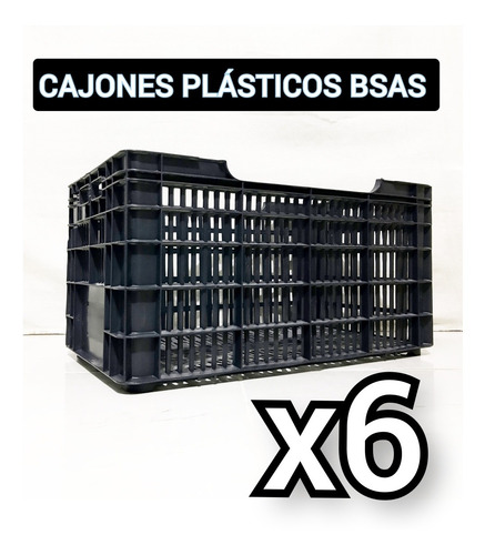 Cajones Plásticos Apilables Verduleros 50x30x26 Pack Por 6 