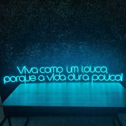 Painel Neon Led - Viva Como Um Louco 28x160cm